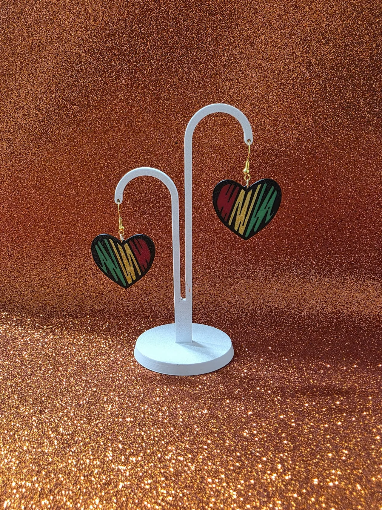 Black History Month Hand-Drawn Heart earrings view 3
