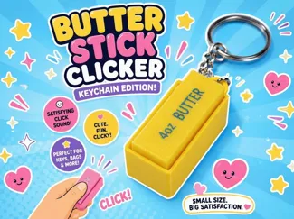 Viral Butter Clicker Keychain