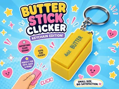 Viral Butter Clicker Keychain