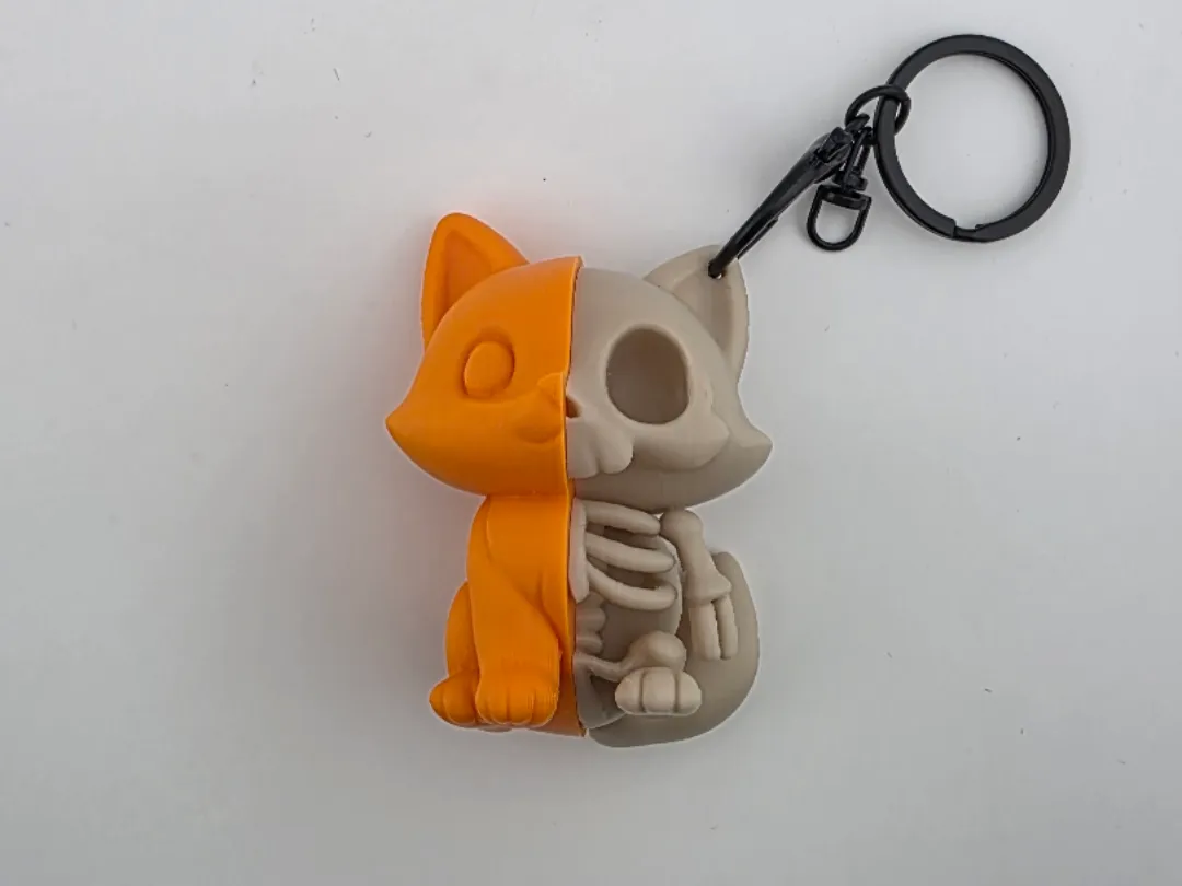 Fox Skeleton Cute Skeleton Animal Charm kawaii by Mad power MakerWorld: Download Free 3D Models - 3D model önizlemesi