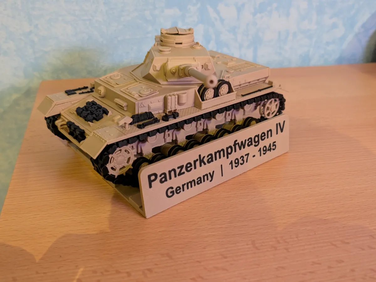 Sign for the Bambulab Panzerkampfwagen IV Tank - Free 3D Print Model ...