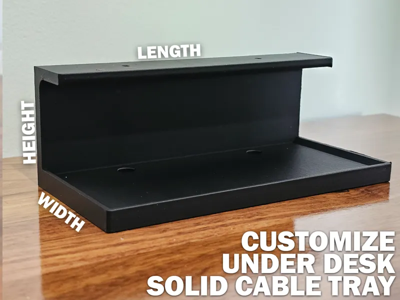 Solid Cable Management Tray Parametric Clean Thick