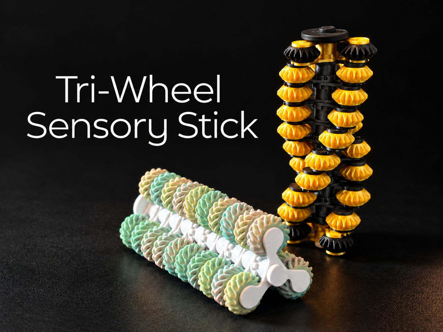 Tri-Wheel Sensory Stick - Fidget - 1