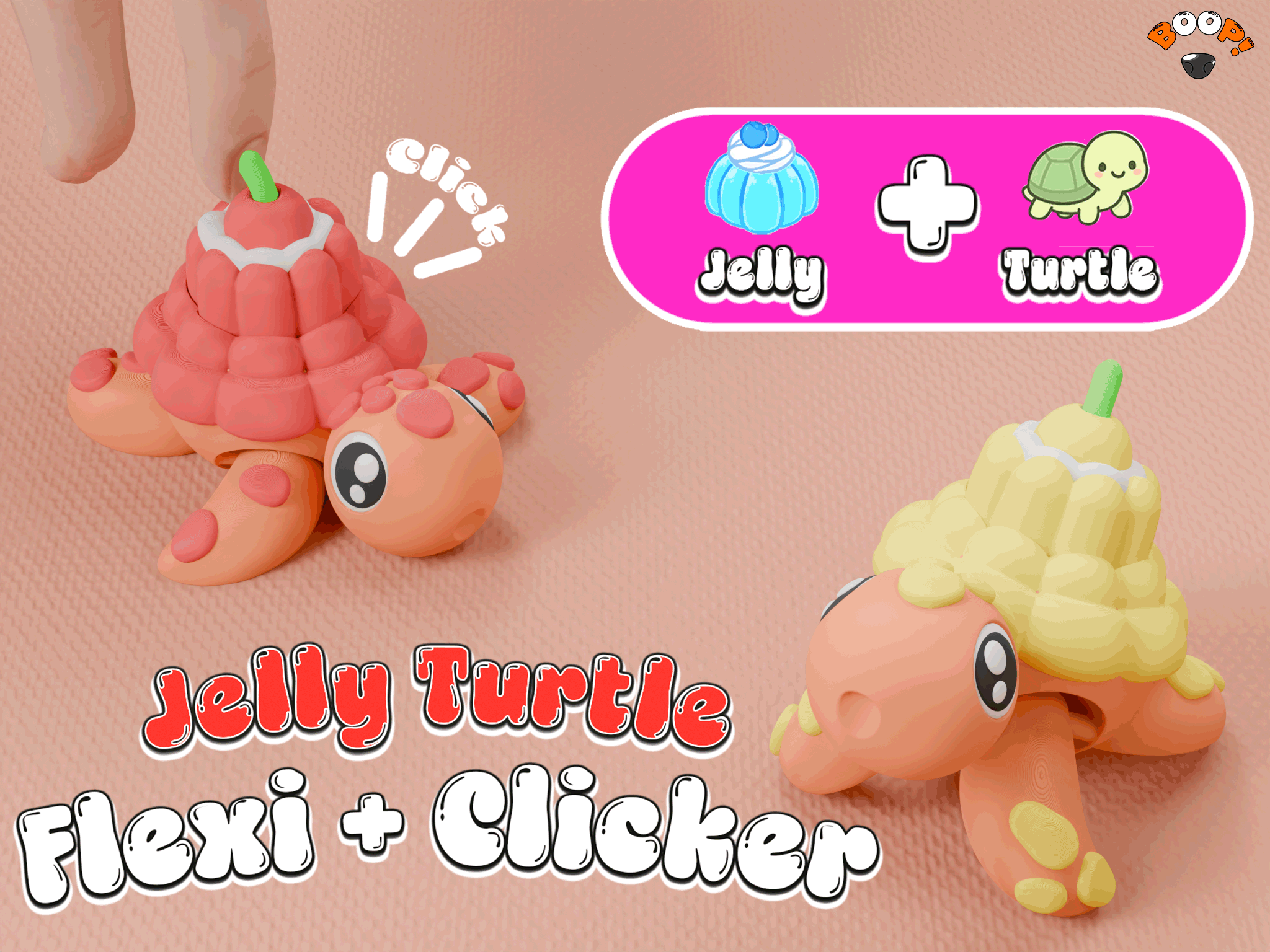 Jelly Turtle Flexi + Clicker Fidget Toy