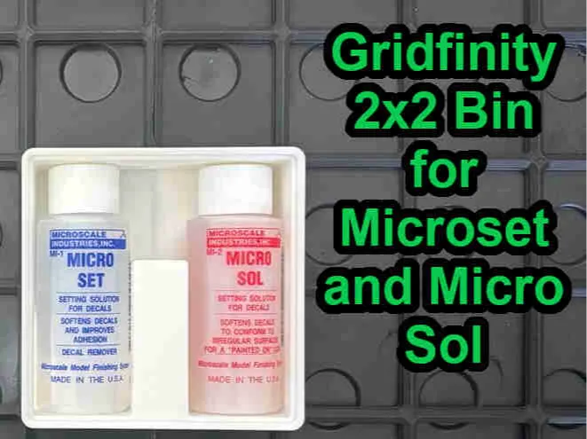 2x2 Gridfinity Bin for Micro Set and Micro Sol