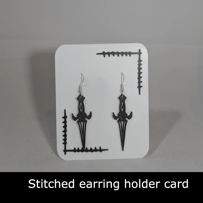 Stitched earring holder card view 2