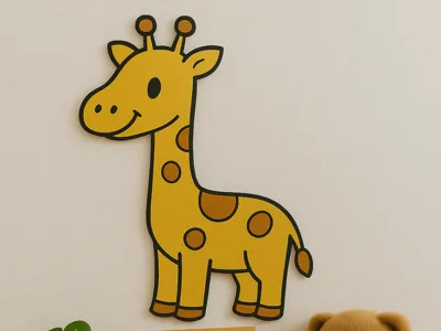 Giraffe| Cute Animal 2D Wall Art | Multicolor