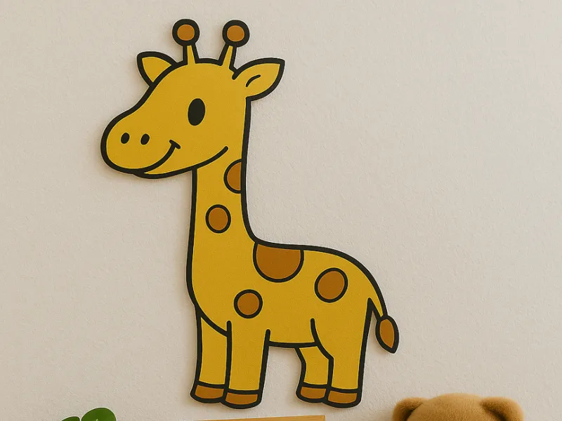 Giraffe| Cute Animal 2D Wall Art | Multicolor 