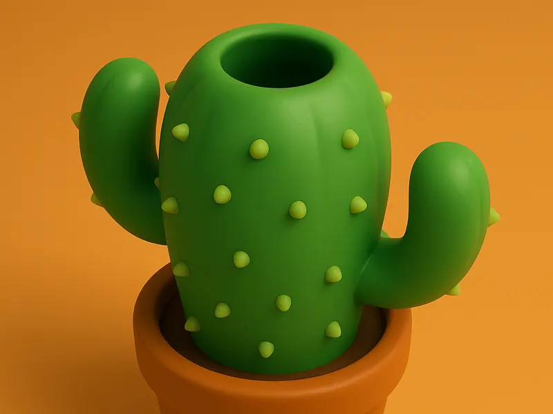 Portapenne Cactus in Vaso – Stampa 3D Penholder