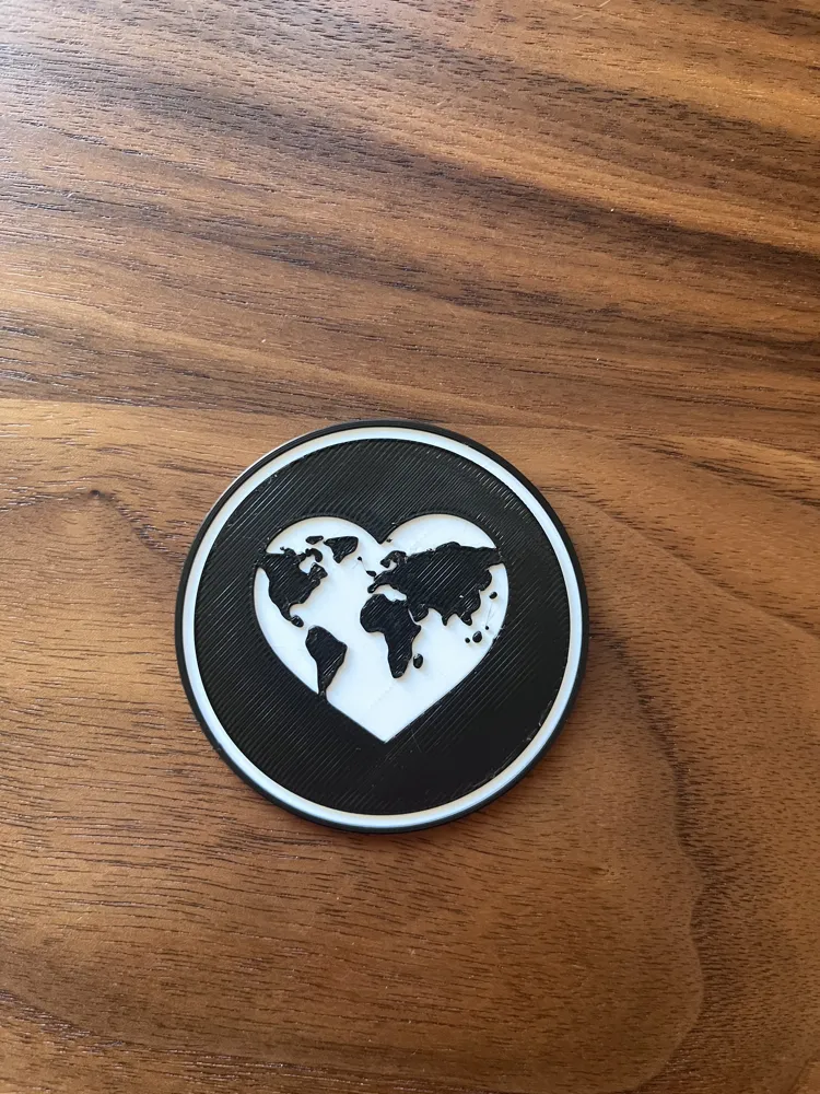 Heart World – Laptop Logo Badge & Coaster - Free 3D Print Model ...