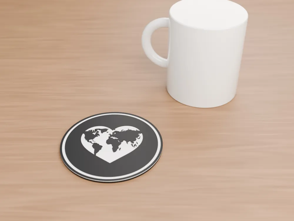 Heart World – Laptop Logo Badge & Coaster - Free 3D Print Model ...