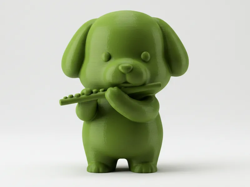 Mini Cute Flutist Dog Figurine