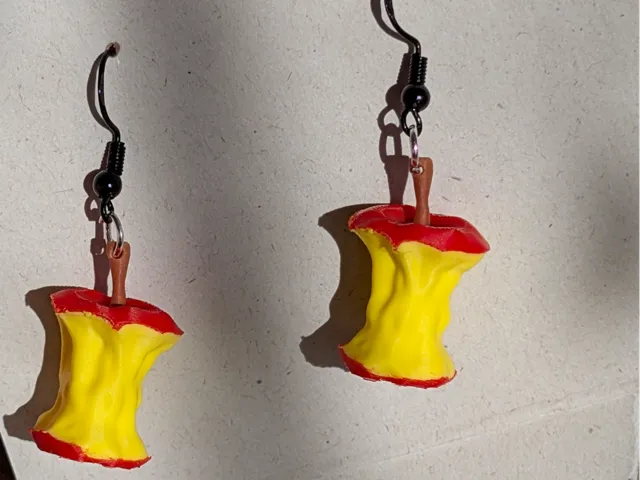 The Bitten Apple Core Earring (0.2mm Nozzle)
