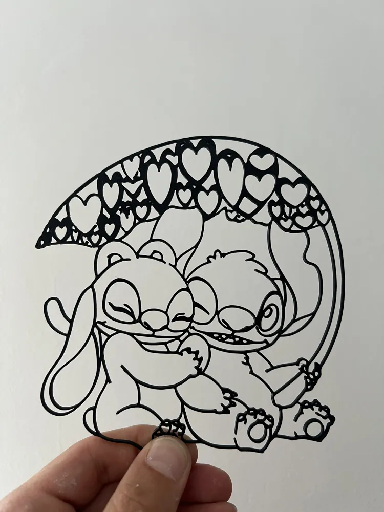 stitch and love one line by Seb0155555 MakerWorld: Download Free 3D Models