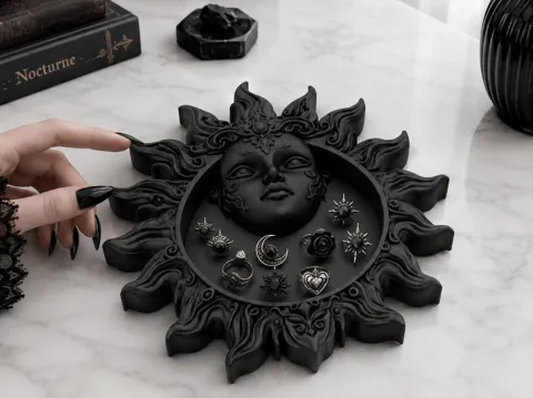 Organizador: Goth Sun Jewelry Organizer Tray — referencia de MakerWorld