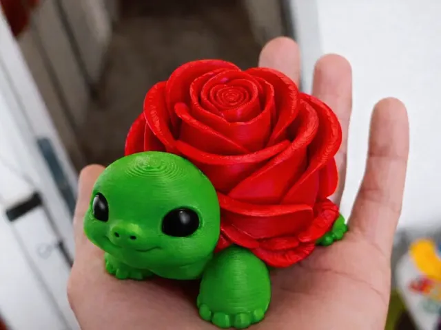 Valentine Turtle Holding a Rose – Cute Gift