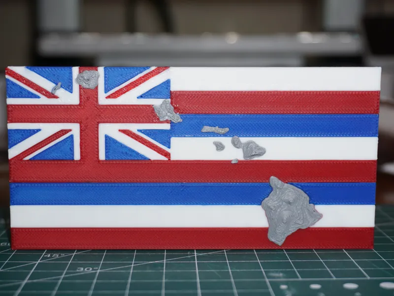 Hawaii Flag with Topography