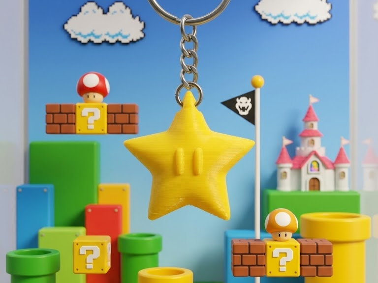Portachiavi Stella Super Mario