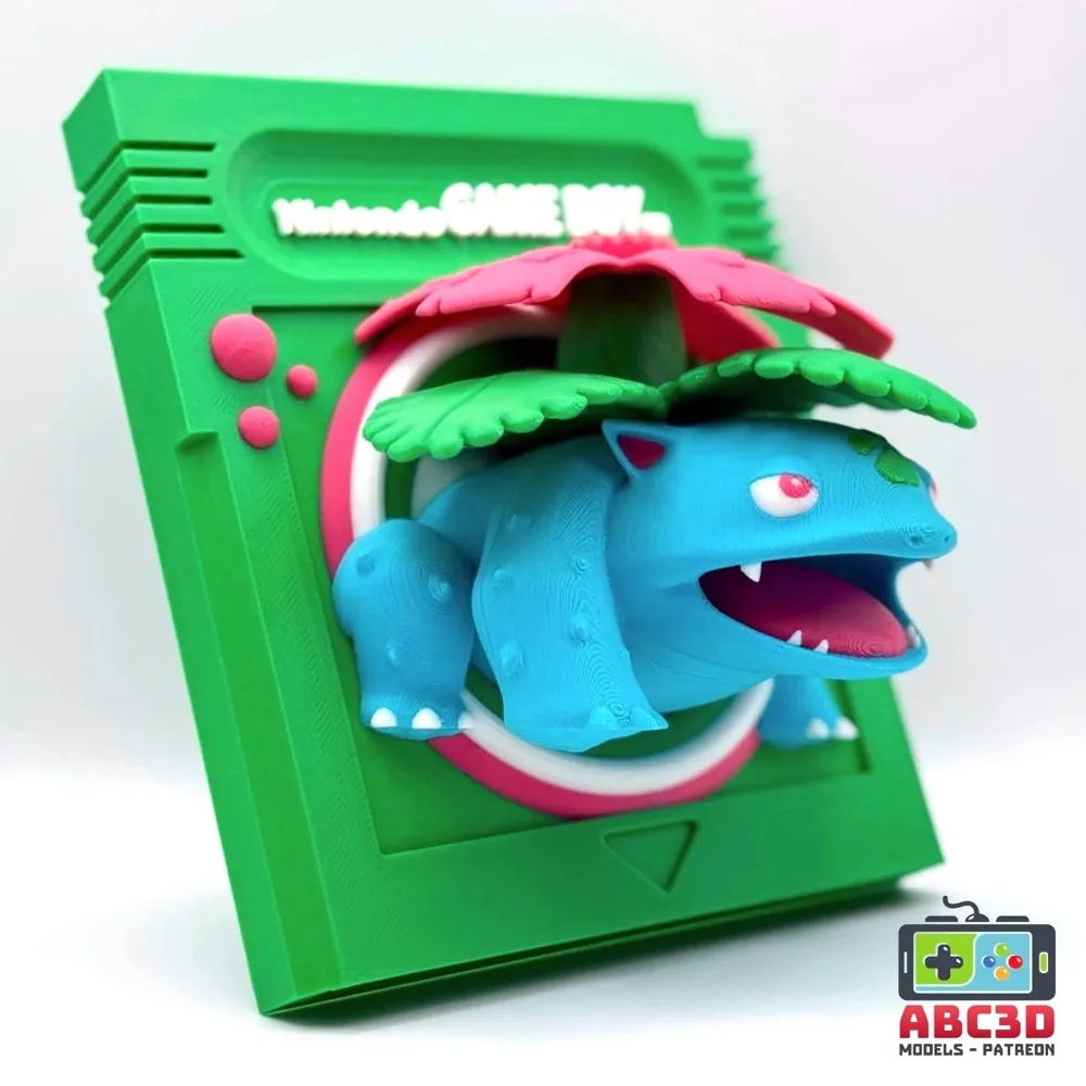 Venusaur Pokemon Green Game Boy Nintendo Cartridge by ABC3D - MakerWorld