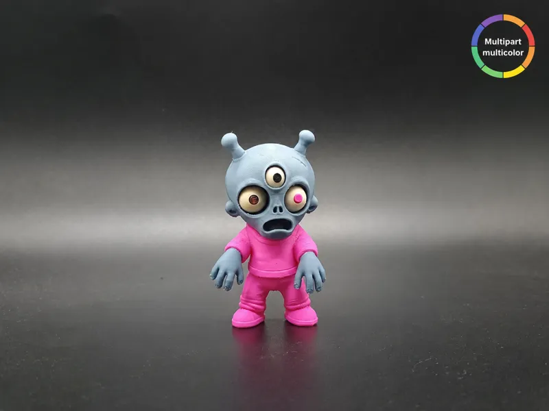 Goofy Alien Zombie Chibi Multi-Color Multi-Part