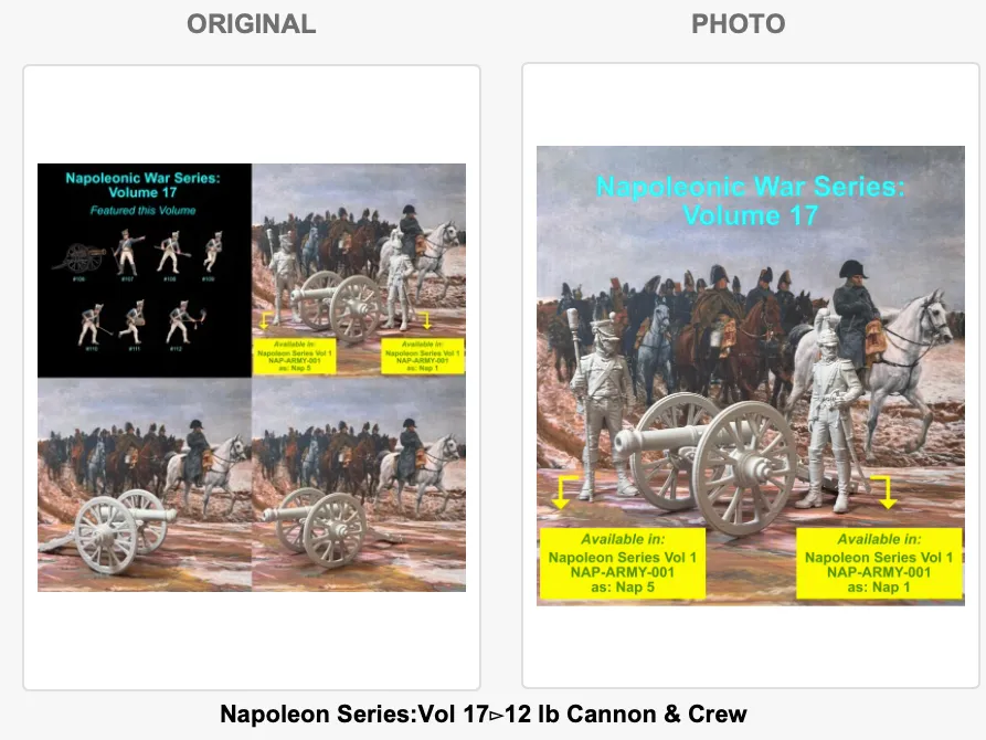 Figura decorativa: Napoleon Series: Vol 6 ▻ 12 lb Cannon & Crew. Referencia del modelo original.