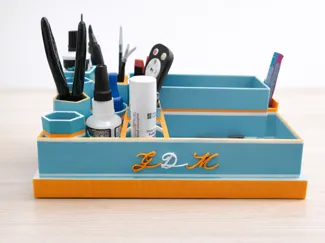 Multi-Compartment Desk Organizer – Customizable 3D
