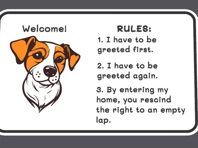 Jack Russell Welcome Sign