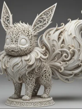 Letrero o emblema decorativo: Ornamental Filigree Eevee pokemon — vista de referencia 2