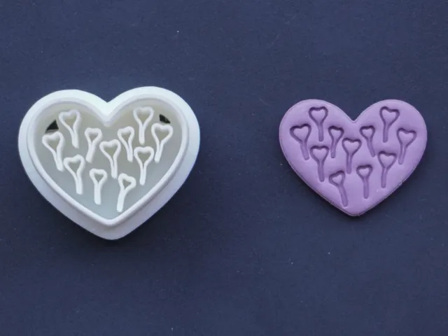 Heart of Hearts Polymer Clay Cutter Earrings Pin