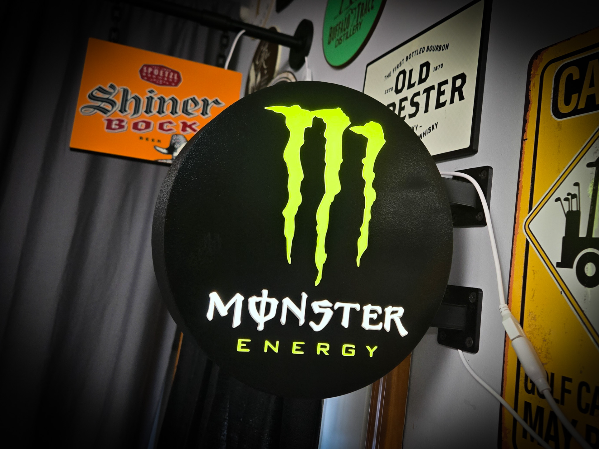 MONSTER ENERGY ~ 2-Sided Round Lightbox