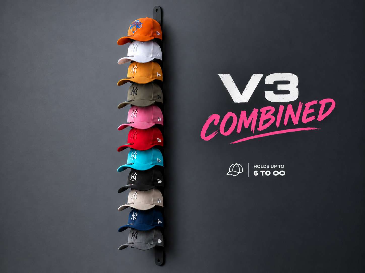 Soporte Modular de Pared para Gorras: Tu Colección Organizada con Estilo