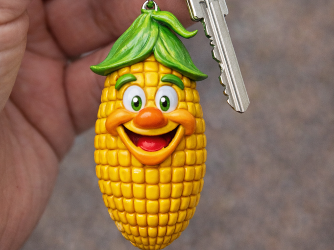 Cute Corn Keychain