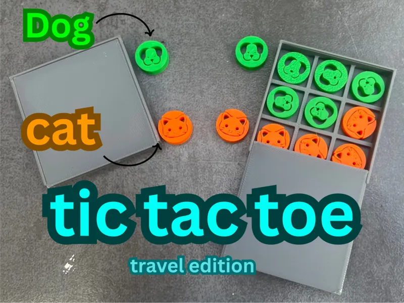 travel tic tac toe with dogs and cats