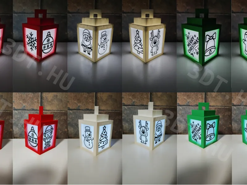 Christmas LED Lantern – with 12 Windows