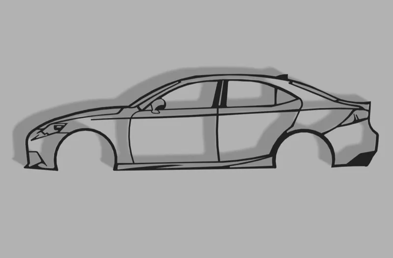 Lexus ls300 silhouette wall art