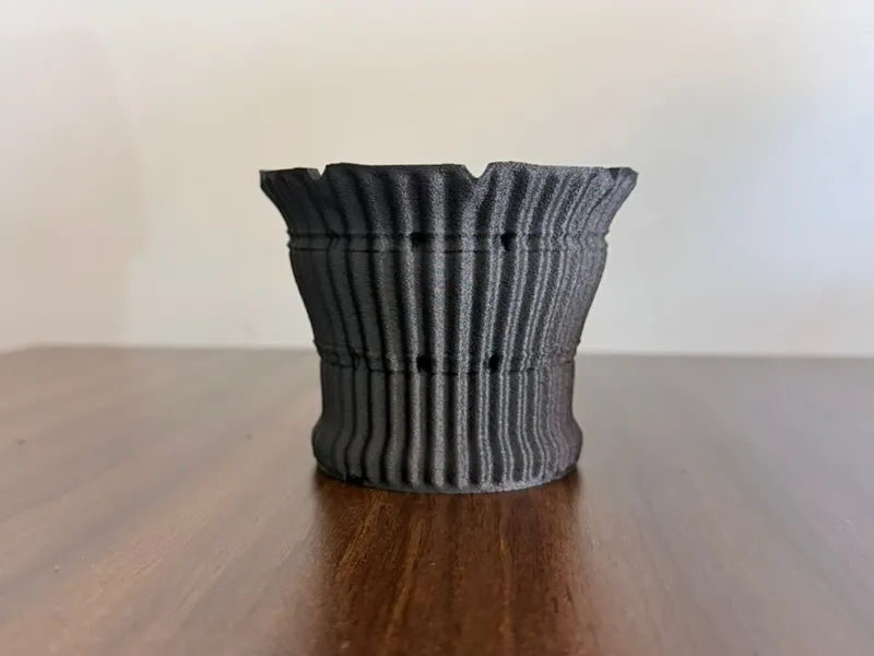 Brutalist Ribbed Industrial Planter
