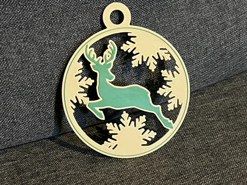 Christmas tree reindeer ornament