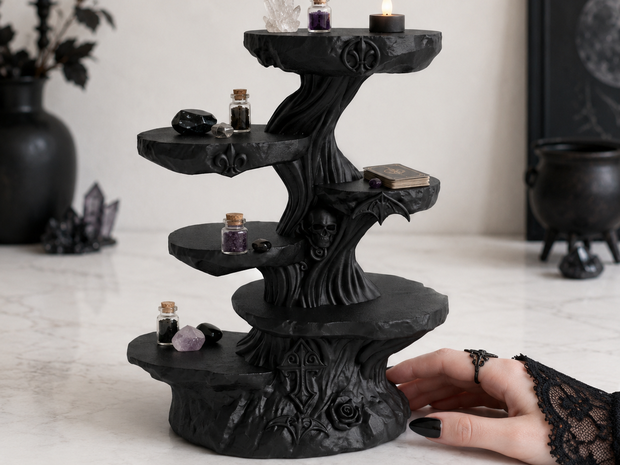 Goth Witchy Desk & Wall Display Shelf 3D model