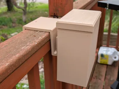 Rail Mounted Clothes Pin Basket