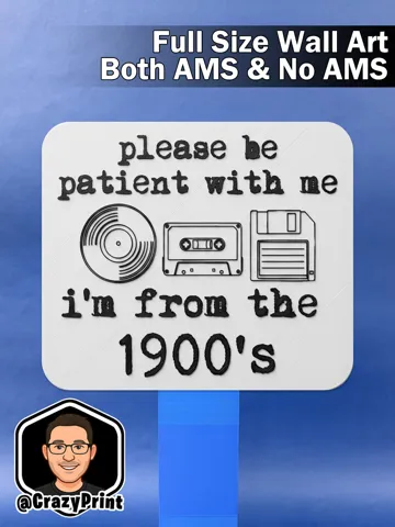 Accesorio para impresora 3D: Funny Retro Classic Wall Art / Sign - No AMS — vista de referencia 4