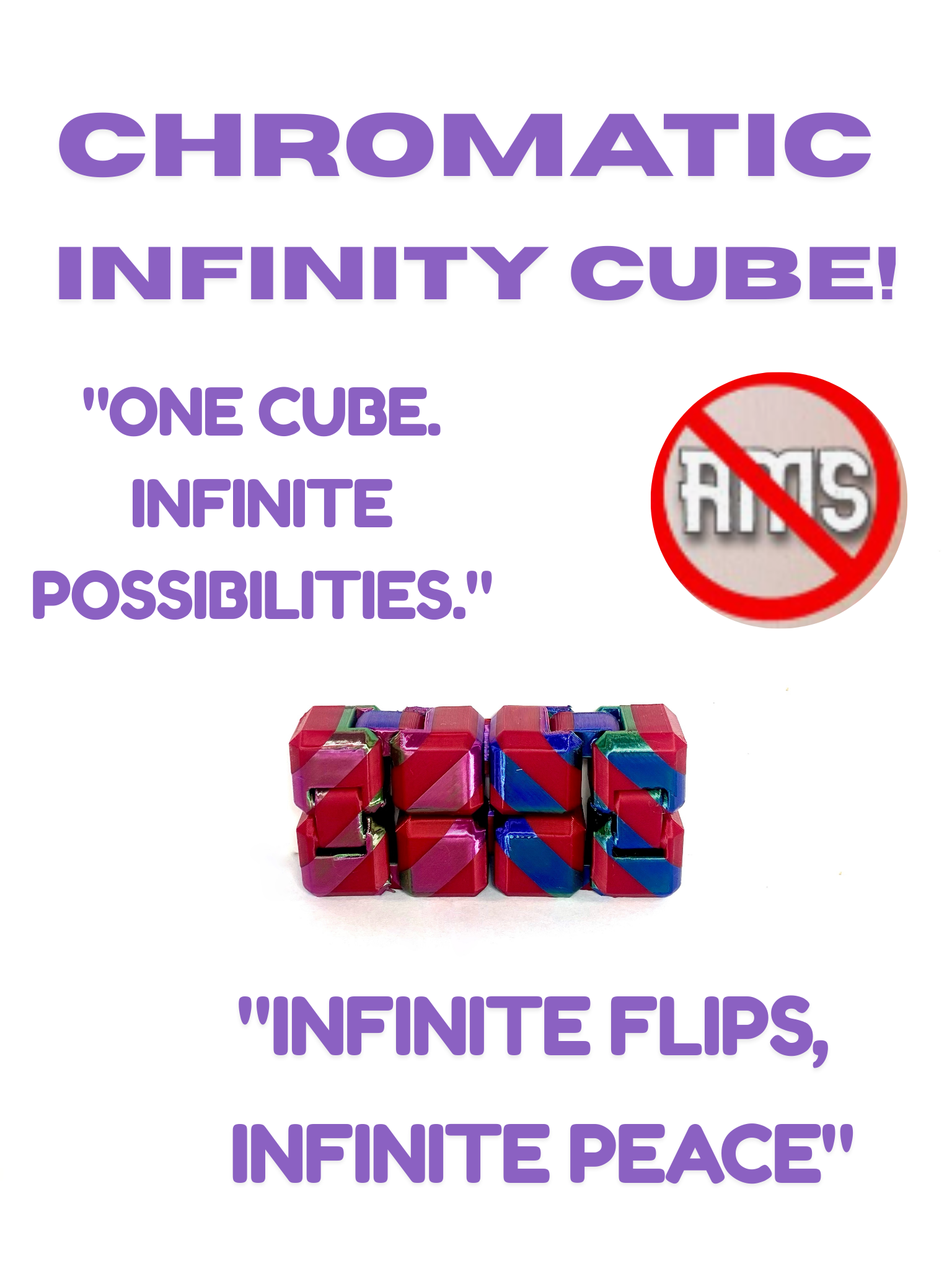 Miniatura 3 do modelo 3D Angled dual tone Infinity Cube Fidget Desk Toy