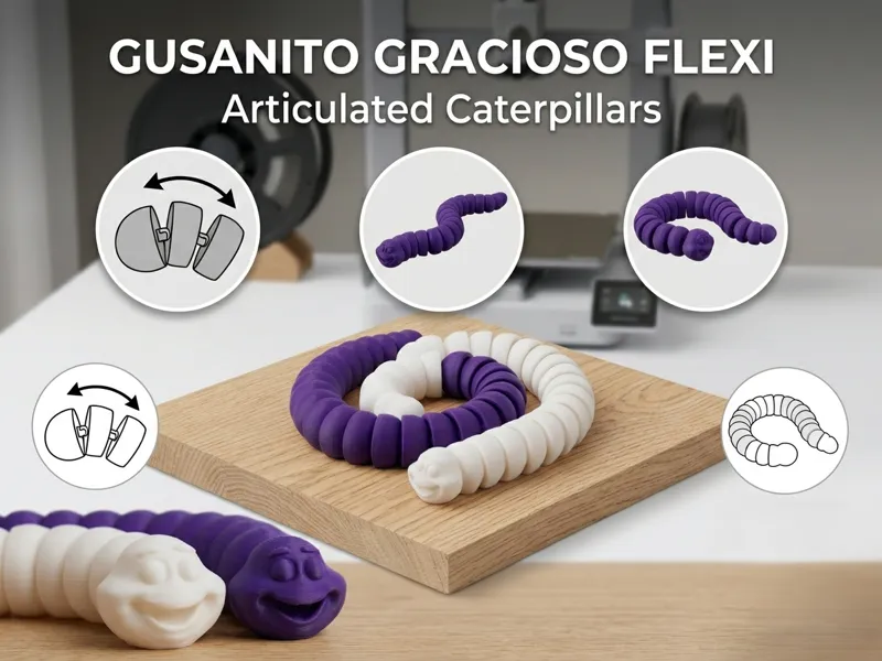 Gusanito Gracioso Flexi / Articulated Caterpillar