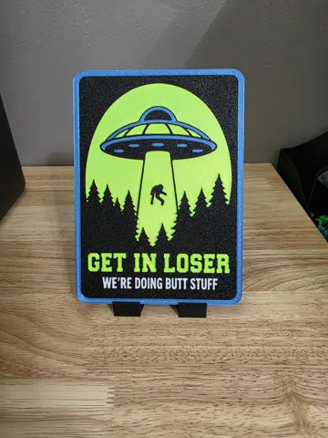 Letrero o emblema decorativo: Alien Abduction Sign - Get in Loser - 200 x 145mm — vista de referencia 3