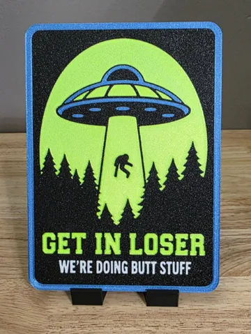 Letrero o emblema decorativo: Alien Abduction Sign - Get in Loser - 200 x 145mm — vista de referencia 2