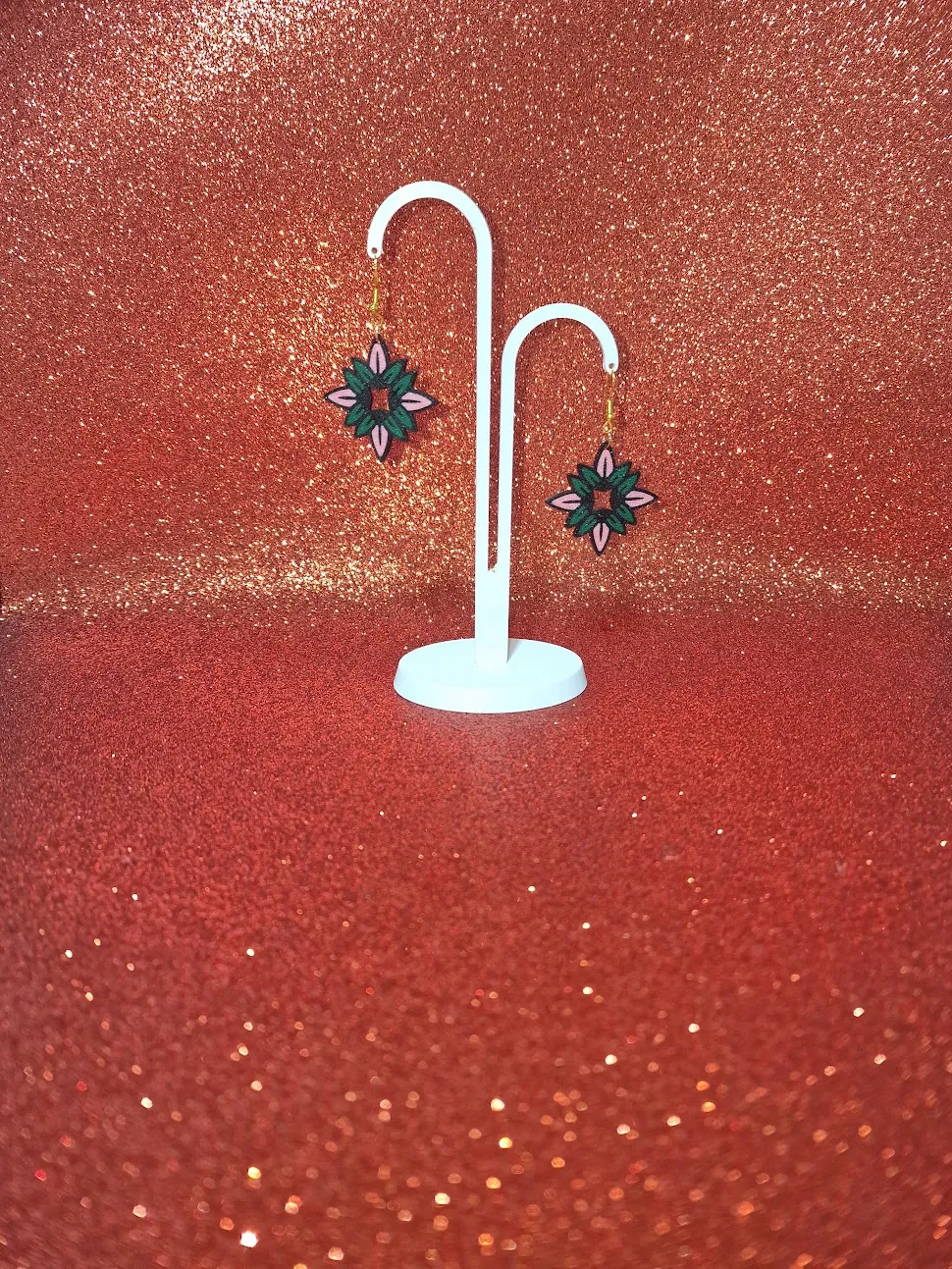 Tropical flower earrings view 3