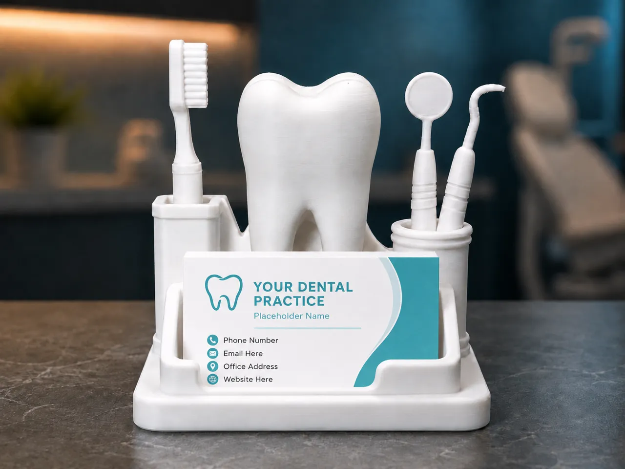 Dentist Business Card Holder - Tooth Organizer view 2
