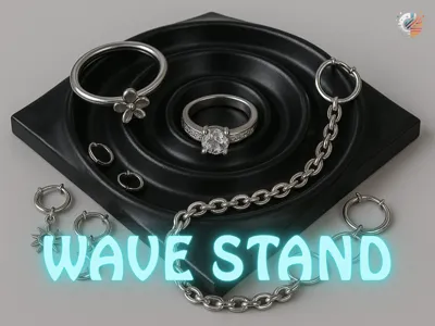 Round wavy jewelry stand