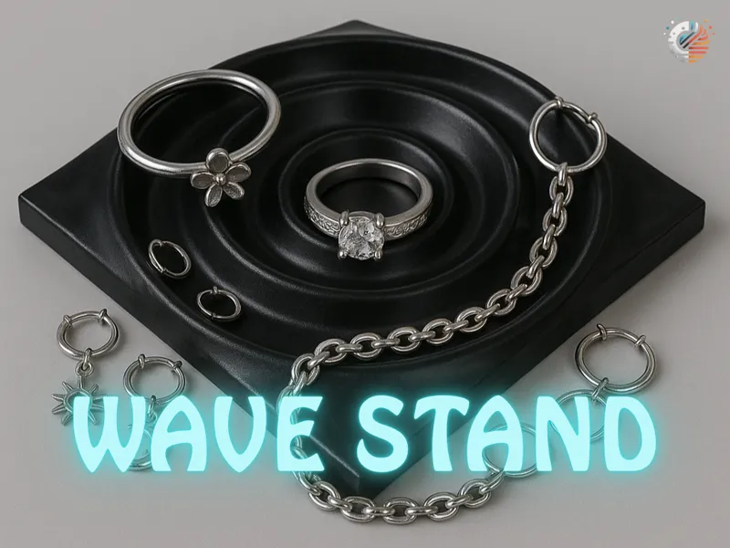Round wavy jewelry stand