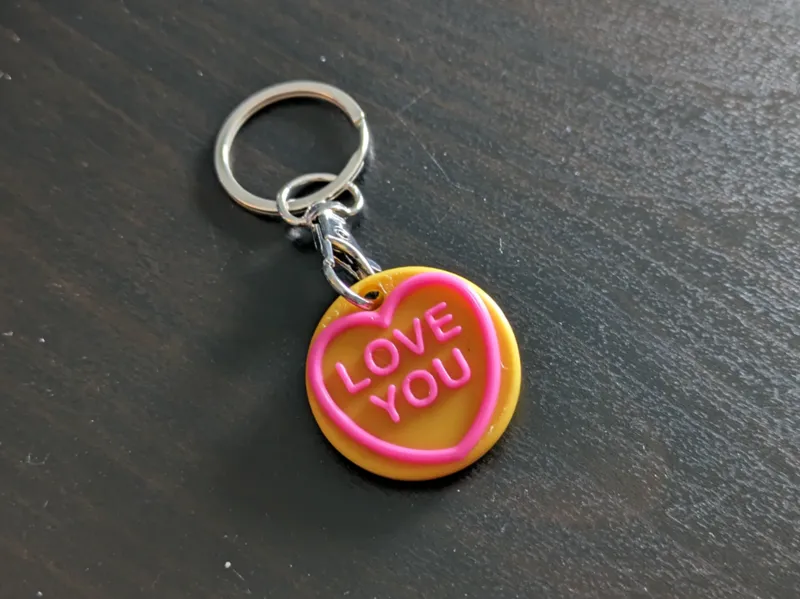 Love Heart "Love You" Keyring