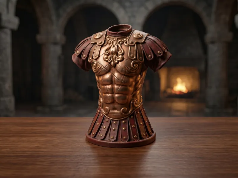 Epic Roman Muscle Armor Bust Statue
